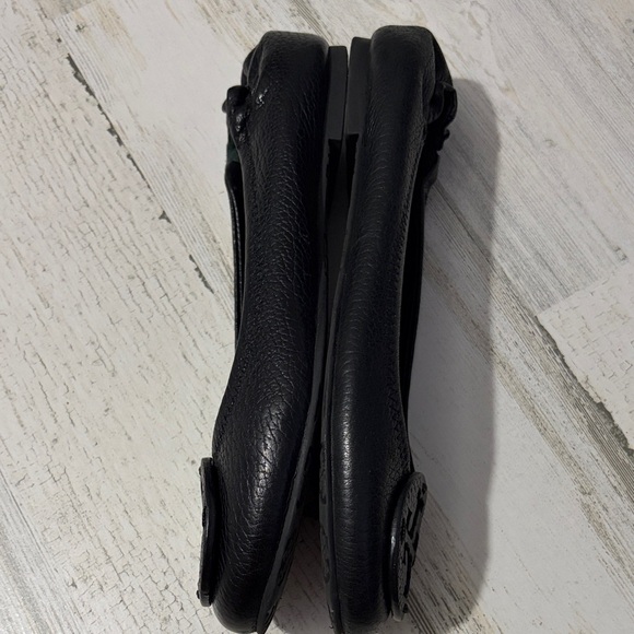 Tory Burch Mini Ballet Black Textured Flats Size 5 - Picture 8 of 14